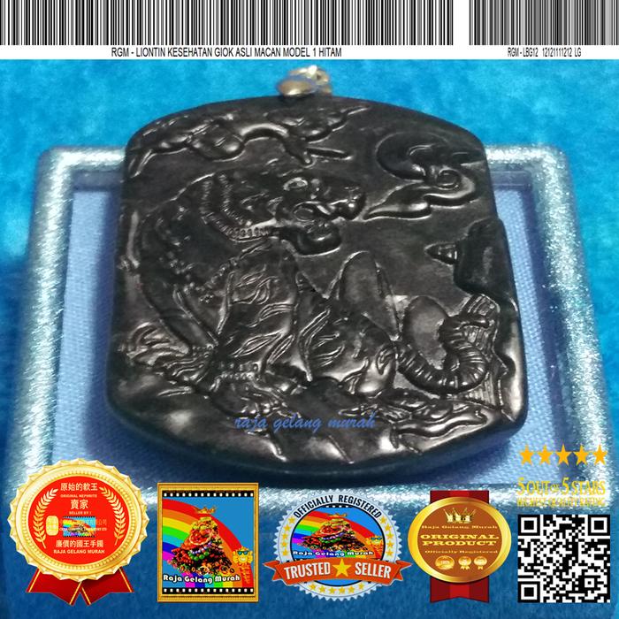 Liontin Kesehatan Giok Asli Macan Model 1 Hitam
