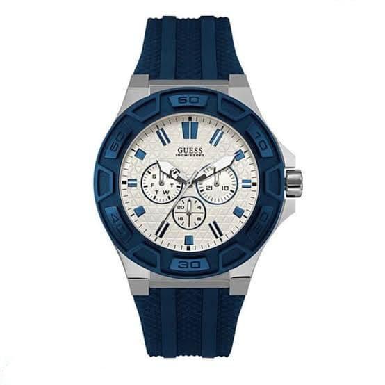 Jam Tangan Pria Merek Guess W0674G4 Rubber Original BM 4.5cm Fullset
