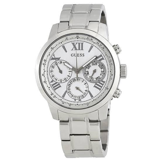 Jam Tangan Wanita Guess W0330L3 Sunrise White Original 4.1cm Fullset
