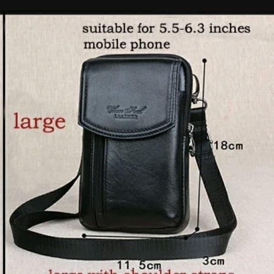 Soviamelbers 3230. Tas selempang pria kulit. Tas hp. import