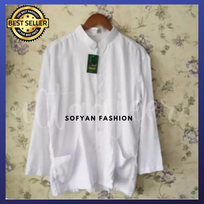 BAJU KOKO PUTIH KANCING SAFARI AIMAN TERLARIS