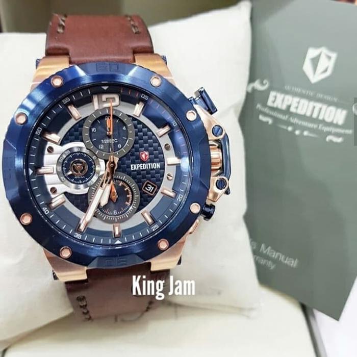 Jam Tangan Pria Expedition E 6751 / E6751 Original Rosegold blue