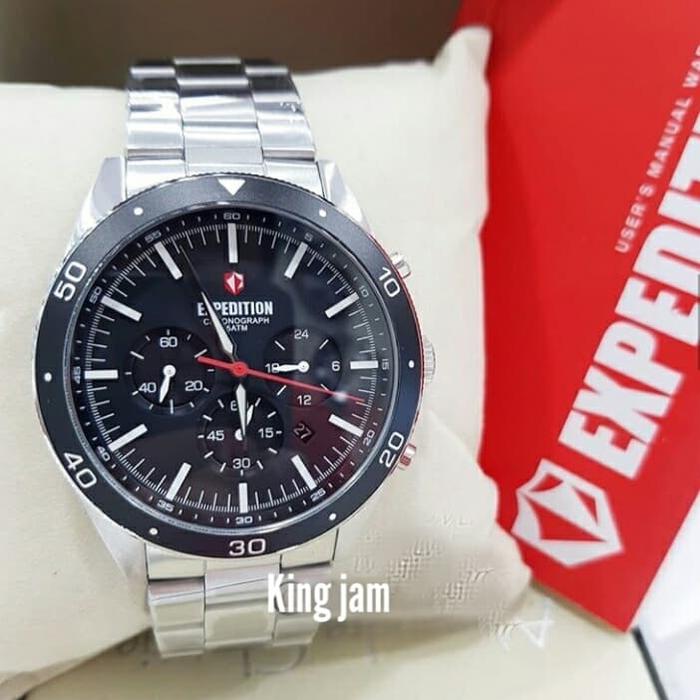 Jam Tangan Pria Expedition E-6791/ E 6791 Original Silver Black