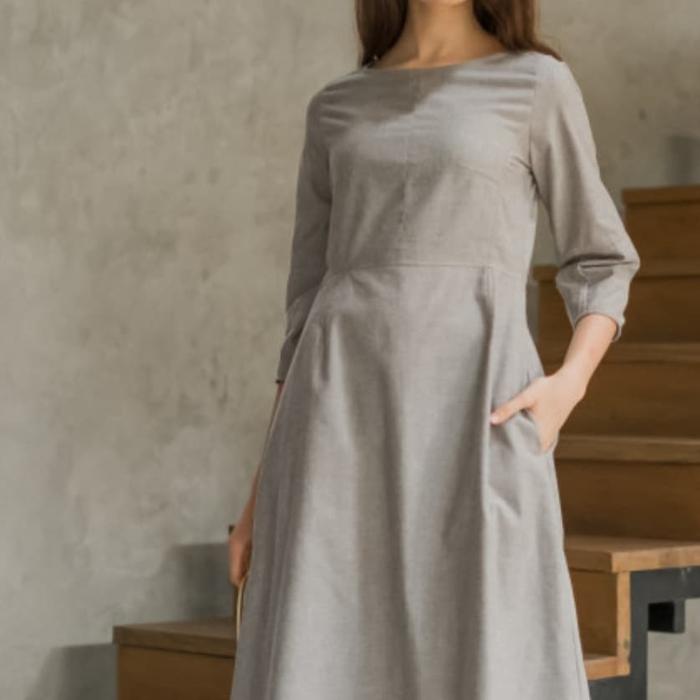 Maven ID Theresa Dress in Chocogrey Grey New Fashion Ready