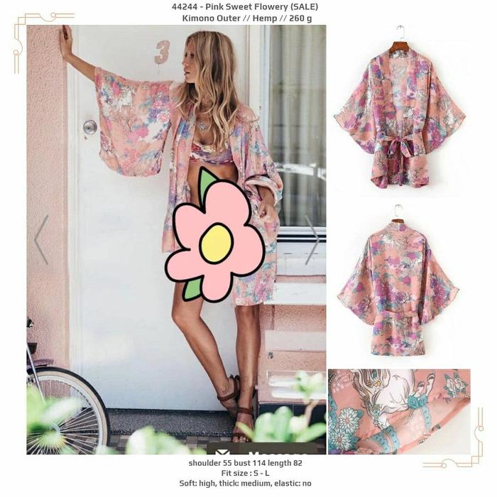 outer jumbo kimono pink bunga-bunga