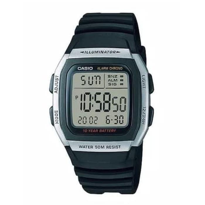Casio Original Pria W-96H-1AVDF Rubber Strap