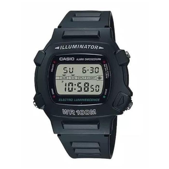 Casio Original Pria W-740-1VS Rubber Strap