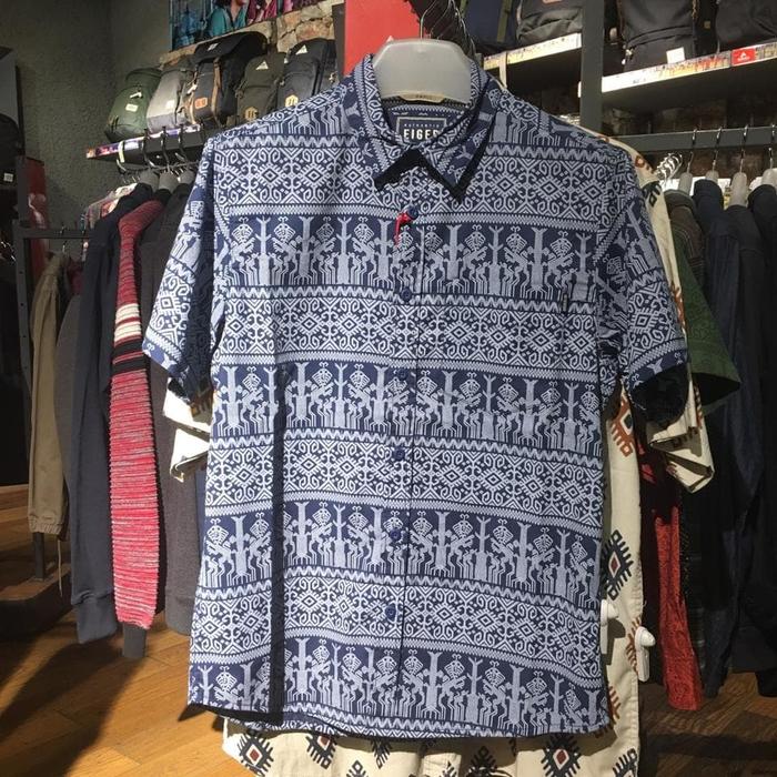 Eiger Kemeja Batik Lengan Pendek Pria Original Kambera Shirt 1989-Blue