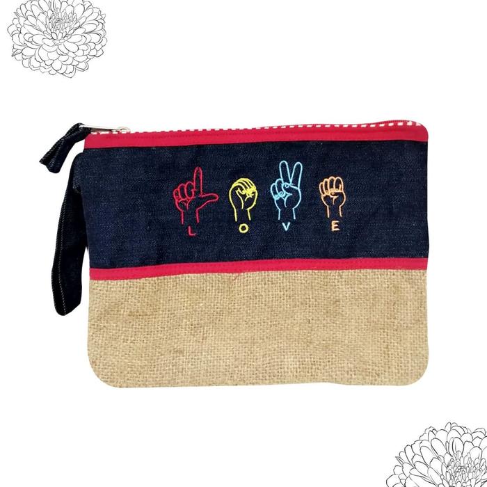 Pouch Denim Sign (Bahasa Isyarat)