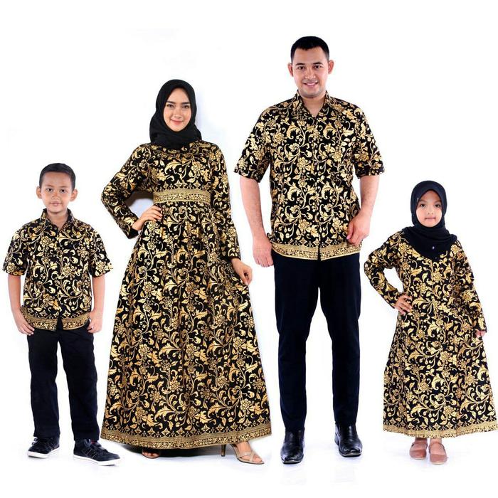 Baju dress jumbo 120 couple keluarga batik katun prada dan baju anak