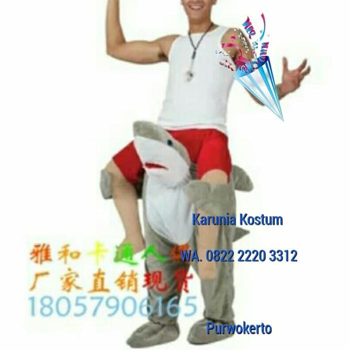 KOSTUM HIU LUMBA DI GENDONG BONEKA LUCU COSPLAY BADUT PESTA KARAKTER