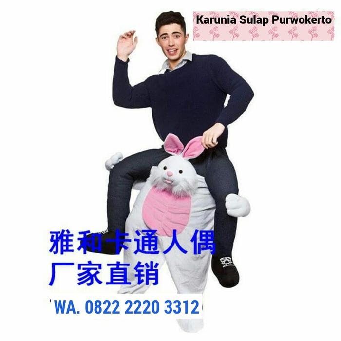 KOSTUM KELINCI DI GENDONG BONEKA LUCU COSPLAY BADUT PESTA KARAKTER