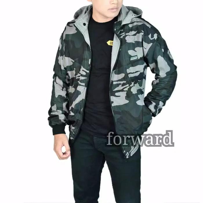 jaket bolak balik army forward