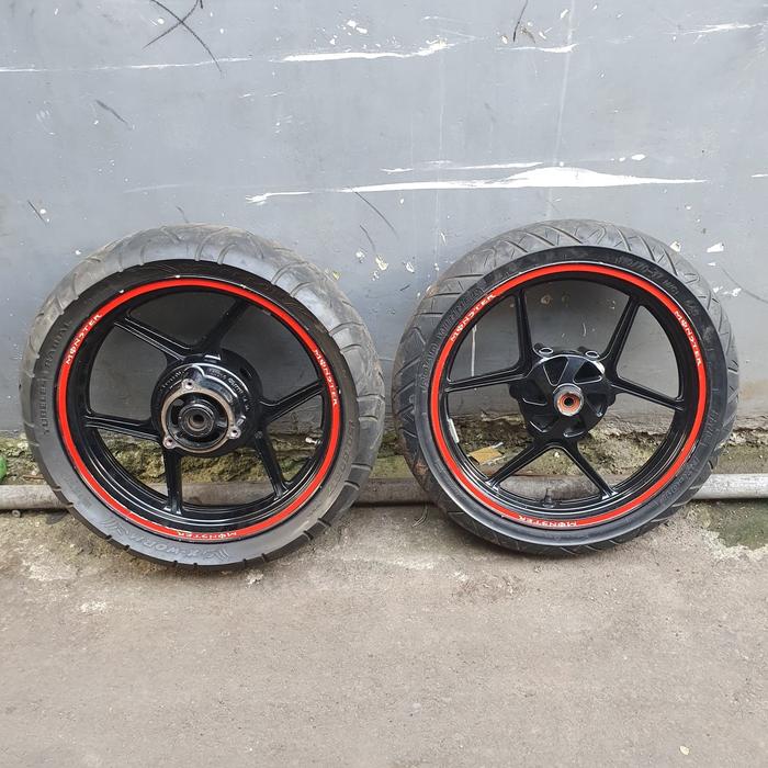 Velg Ninja 250 R karbu original ori velk set ban tingal pasang standar
