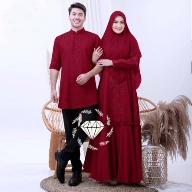 GAMIS COUPLE PASANGAN MUSLIM MATT WOLFIS KOMBINASI CORNELI GLITER MEWH