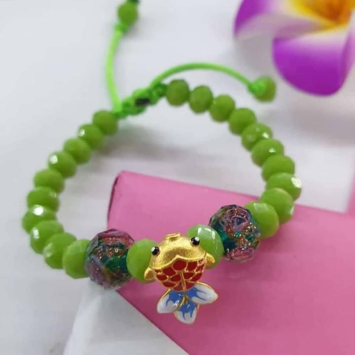 gelang kristal ikan koi warna emas hongkong 24 karat ORIGINAL Bracelets