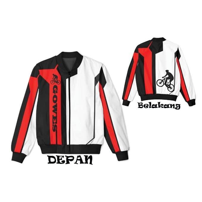 Jaket Bomber Sepeda Gowes Fullprint