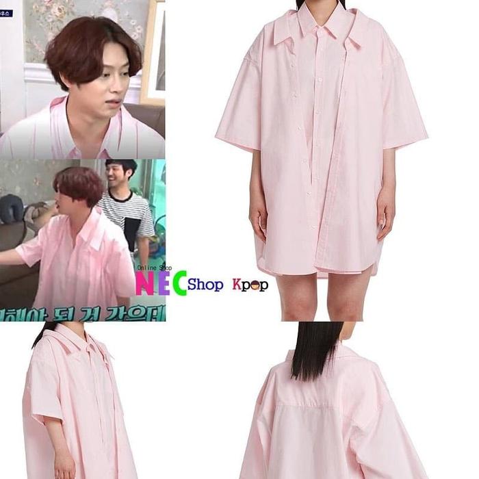 HeeChul Double Layered Half Shirt - Pink