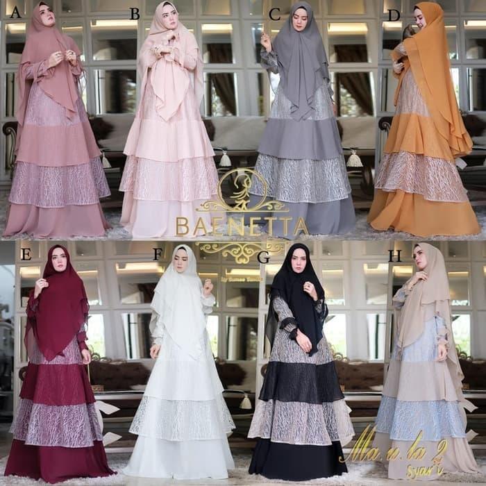 Gamis Pesta Brokat Set Premium Baenetta Ori. Dress Pesta Gaun Wisuda