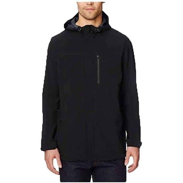 jaket Degrees 32 Mens Waterproof Rain Jacket black zipper hiking camp