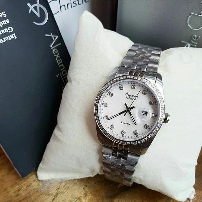 Jam tangan wanita Alexandre Christie AC 8461 silver original no rolex