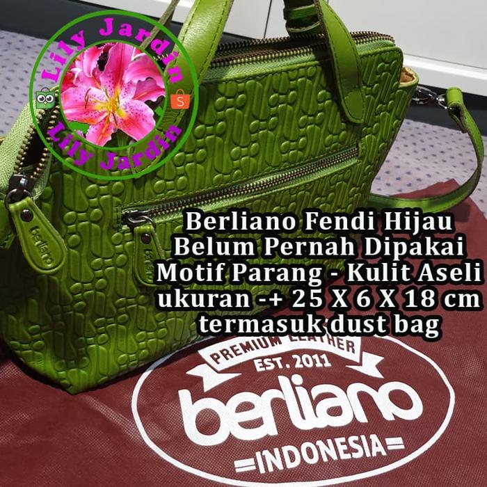 Berliano Fendi Hijau Parang Kulit Asli Sapi