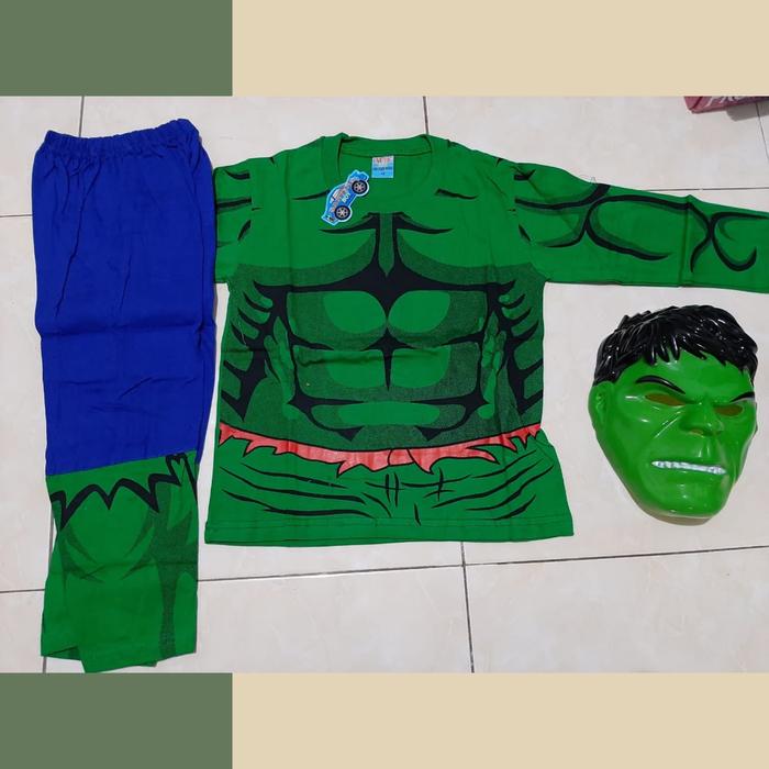 baju hulk - baju anak hulk dapat topeng - kostum hulk