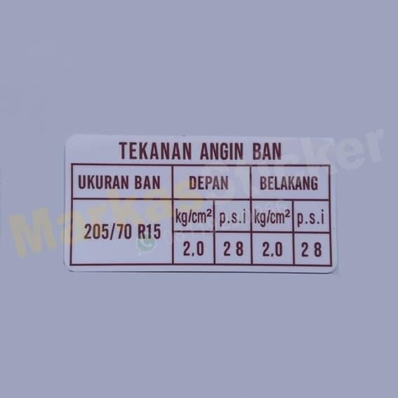 Sticker Suzuki Vitara Escudo Sidekick Tekanan Ban
