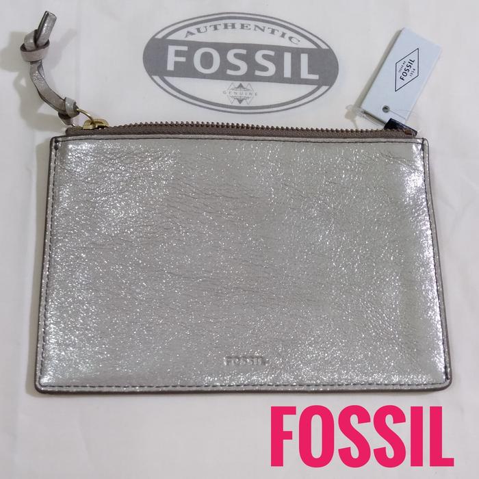 Dompet wanita SAMLL POUCH TAUPE METALLIC FOSSIL ORIG