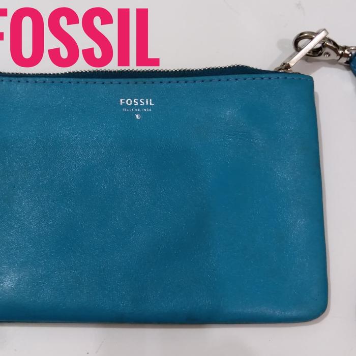 Dompet wanita GIFT. WRSTLT POUCH BLUE GLOW FOSSIL Orig
