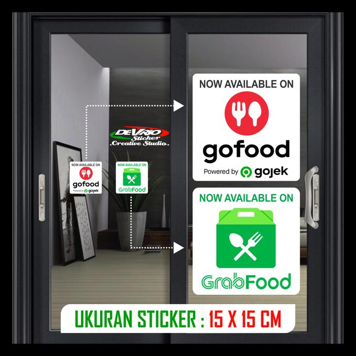 Stiker Gofood x Sticker Go Food untuk Kaca, Gerobak