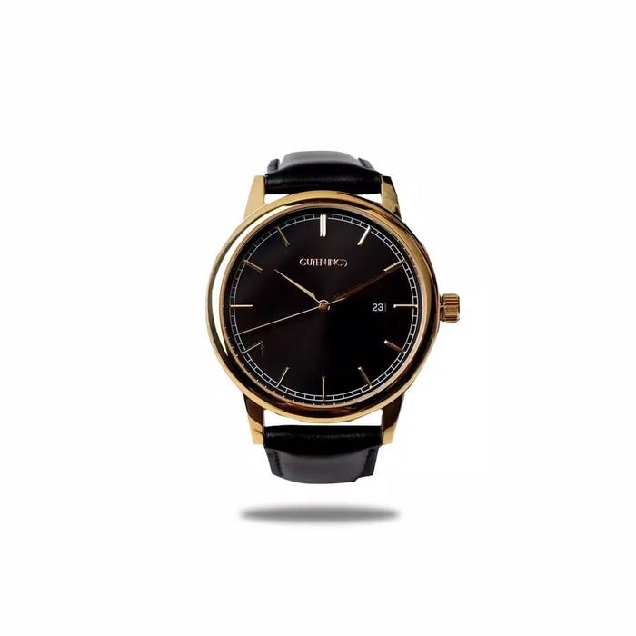Jam Tangan Pria GUTEN INC Vallery 2.0 Black Gold Analog Original