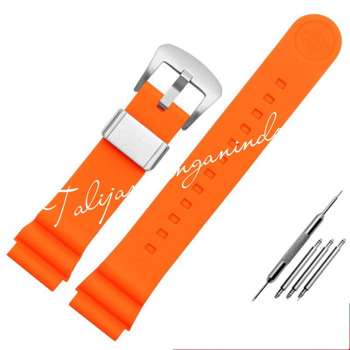 SEIKO strap Tali jam tangan RUBBER plus alat pencopot Pen 22mm orange