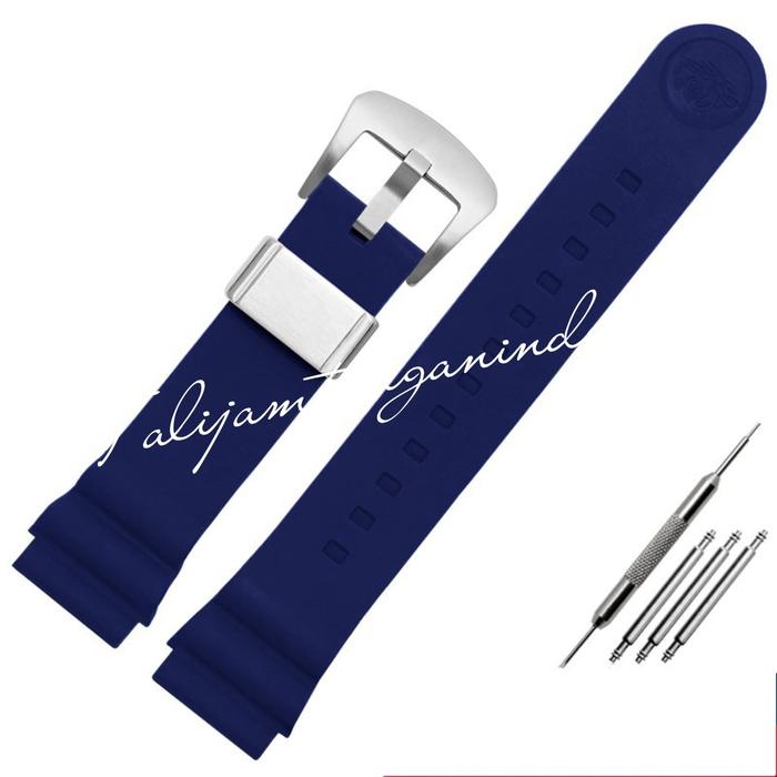 SEIKO strap Tali jam tangan RUBBER plus alat pencopot Pen 22mm blue
