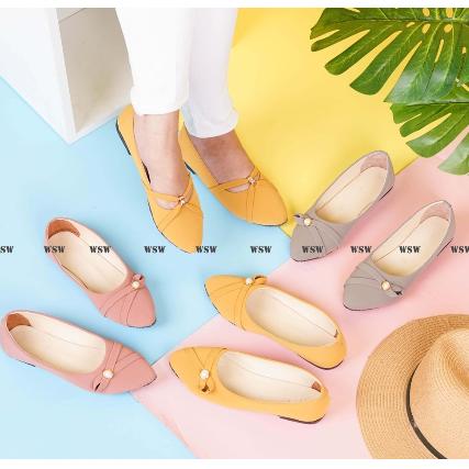 WSW- SEPATU WANITA FLATSHOES FLAWLESS MUTIARA DAN SILAN