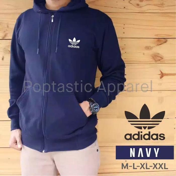 Jaket Adidas Pria Zipper Hoodie Sweter Hodie Distro Switer Outwear Jacket Distro Jumper M L XL XXL