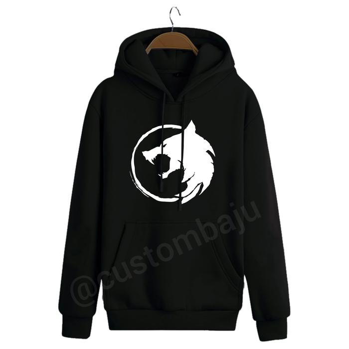 Sweater Hoodie The Witcher Logo White Wolf
