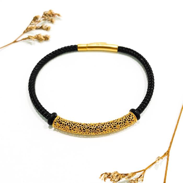 Grosir Gelang tali pandora model tabung elegant emas asli Elegan