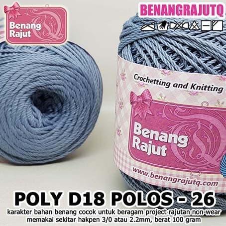 POLY 26 ABU-ABU MUDA I POLYESTER D18 POLOS 26 BENANG RAJUT