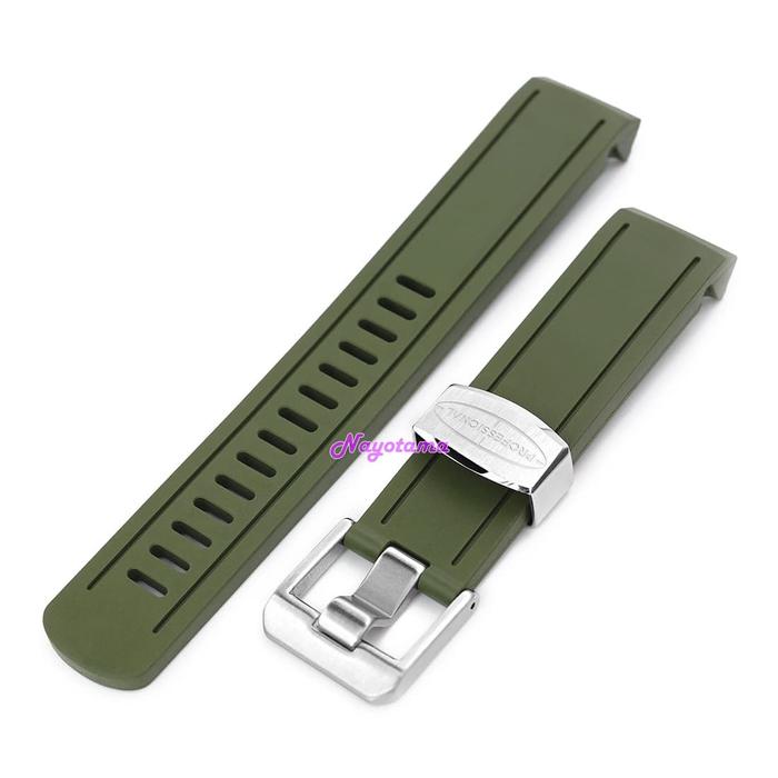 20mm CRAFTER BLUE CB02 Hijau Green Rubber Strap f SEIKO SUMO Curve End