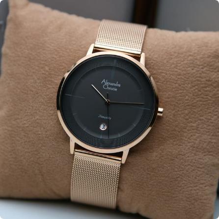 Jam Tangan Pria Alexandre Christie AC 8627 Original - Rosegold Black