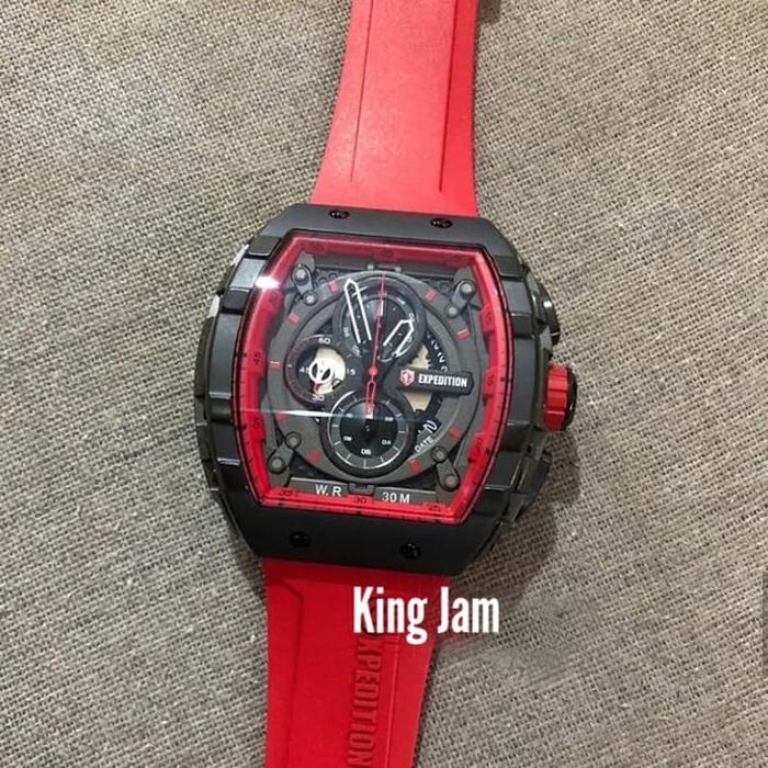 Jam Tangan Pria Expedition E 6782/ E6782/ 6782 Rubber Red
