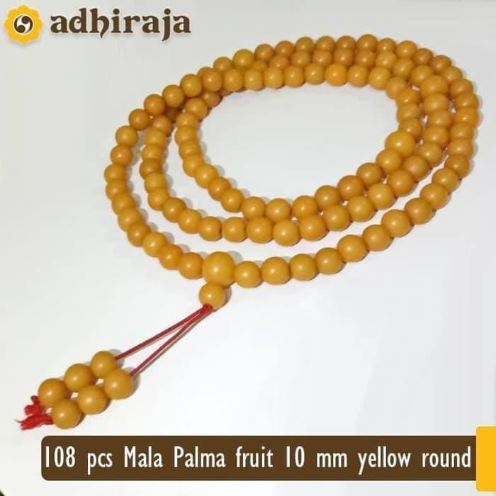 Tasbih buddha Palma fruit 10 mm 108pcs Yellow Round