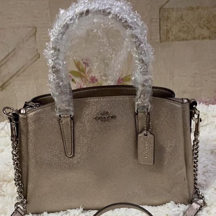 Tas Wanita Coach Mini Sage Platinum Kulit F29665