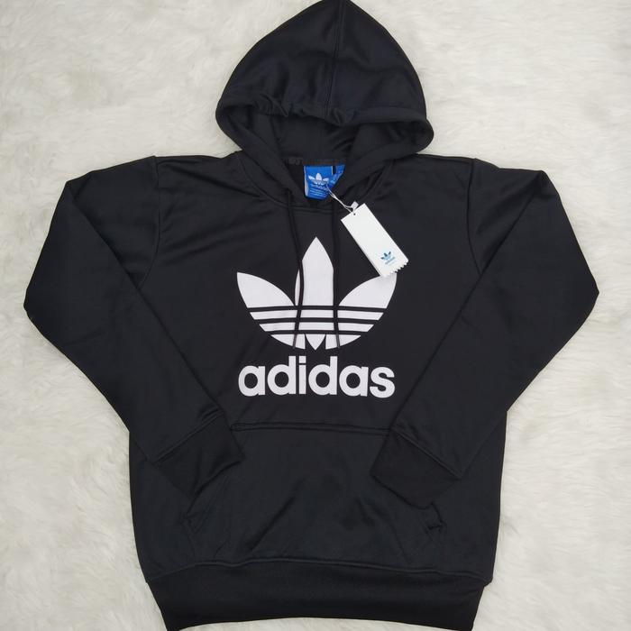 HOODIE ADIDAS BIG LOGO BLACK LOGO WHITE ORIGINAL