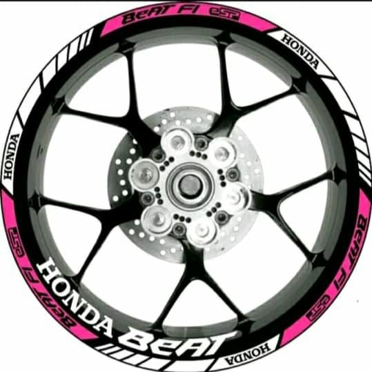 STICKER VELG CUTTING STICKER HONDA BEAT White pink