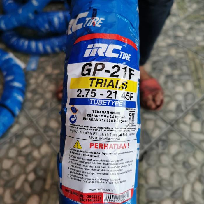 IRC 275 21 GP 21F TRIAL BAN TRAIL KEMBANG TAHU DEPAN VELG RING 21