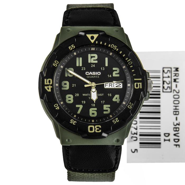 JAM TANGAN PRIA CASIO MRW-200HB-3BVDF CLOTH BAND ORIGINAL