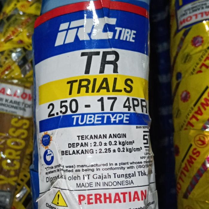 Ban Luar Motor Trail 17 IRC 250-17 TR Trials, Non Tubeless