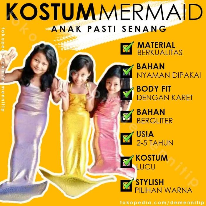 BAJU MERMAID DUYUNG BAJU PUTRI DUYUNG ANAK EKOR DUYUNG BAJU DUYUNG ANA